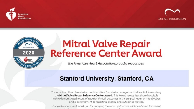 Mitral Valve Repair Reference Center Award logo