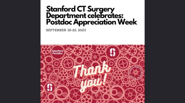 CT Surgery Postdoc Appreciation Week flyer