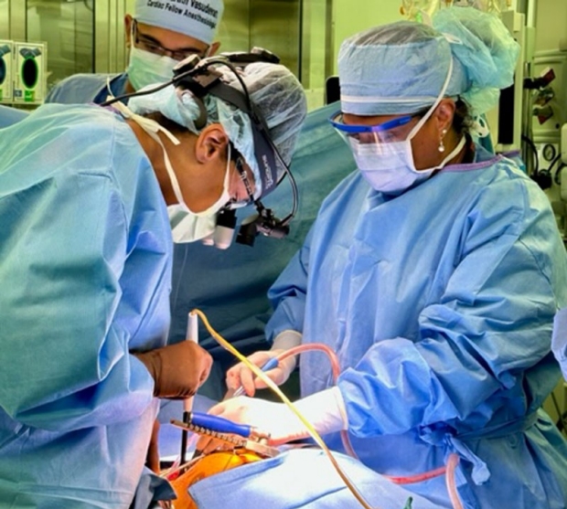 Dr. Burton & Dr. Backhus during surgery