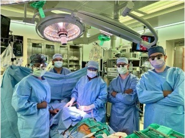 (left to right) Dr. Elan Burton, Dr. Matthew Vanneman, Dr. Leah Backhus, Dr. Albert (AJ) Pedroza, Dr. Leon Narr