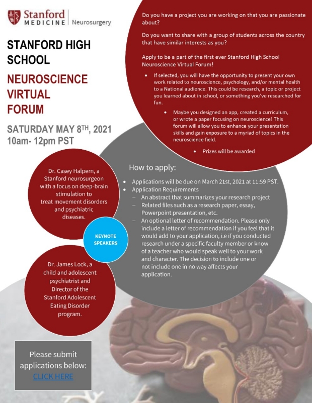 Neuroscience High School Virtual Forum Flyer