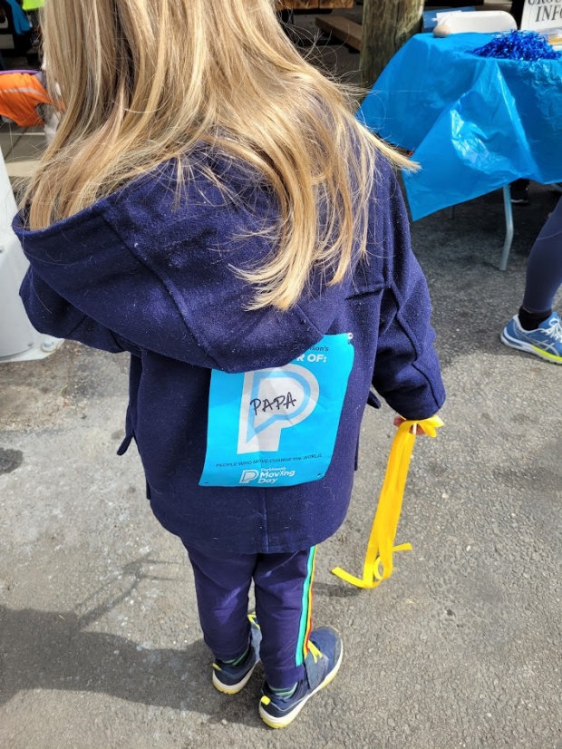 Thank you to our youngest supporter of the Parkinson’s Foundation 2023 Moving Day Stanford crew!