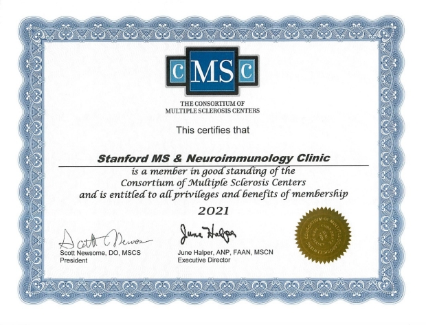 Stanford MS Center Certificate 2020