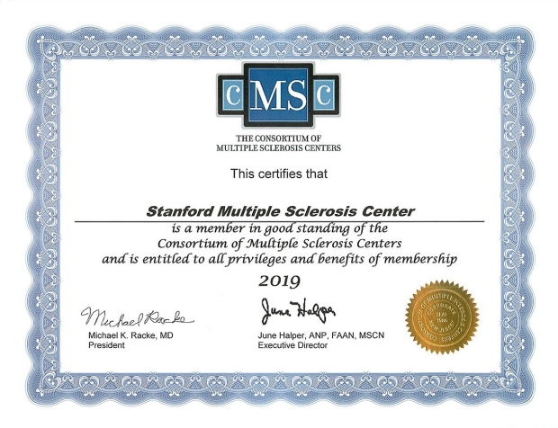 Stanford MS Center Certificate 2019