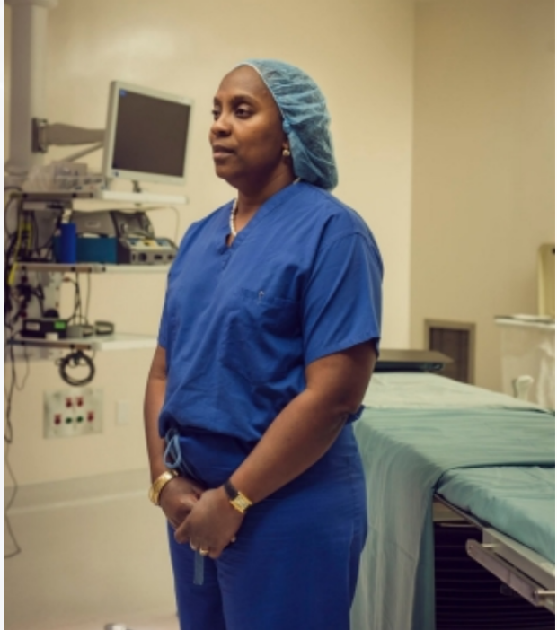 Dr. Odette Harris in operating room