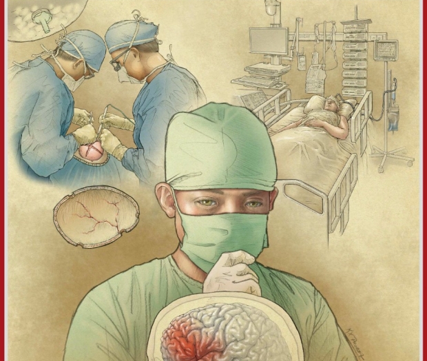 Neurosurgery September 2020 Cover Art by Ken Probst