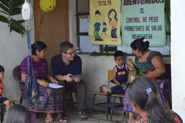 Research assistant working with local health promoters in Guatemala