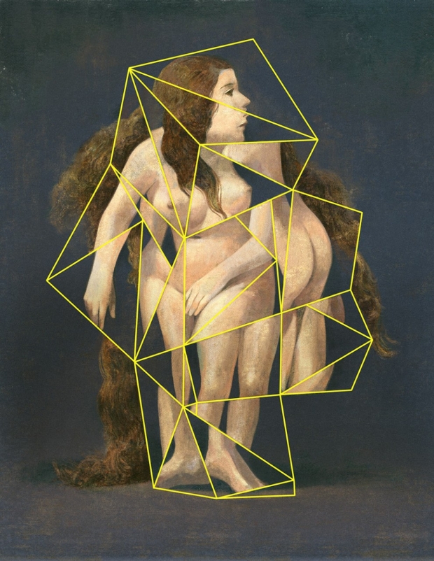 Illustration of a fragmented female form