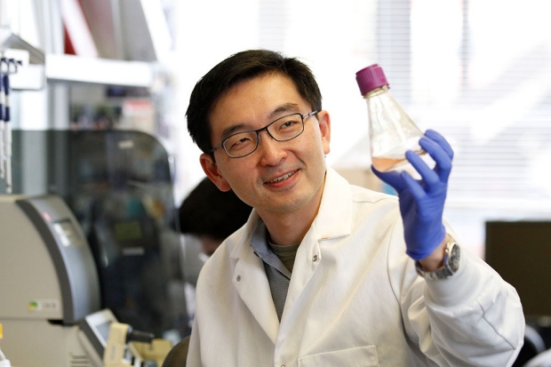 Kevin Wang in his lab