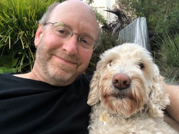 Dan Rosenbaum and his dog