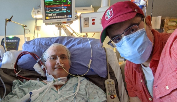 Patient who underwent transplants and his son