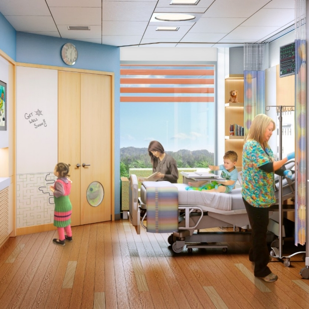 New Lucile Packard Children's Hospital patient room
